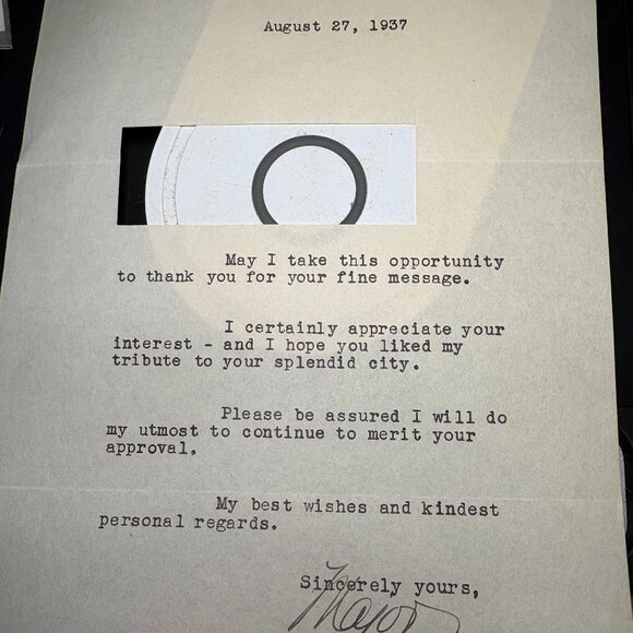 Major Edward Bowes Signed Autograph Letter 1937 – Radio Personality - Vintage - Picture 1 of 1